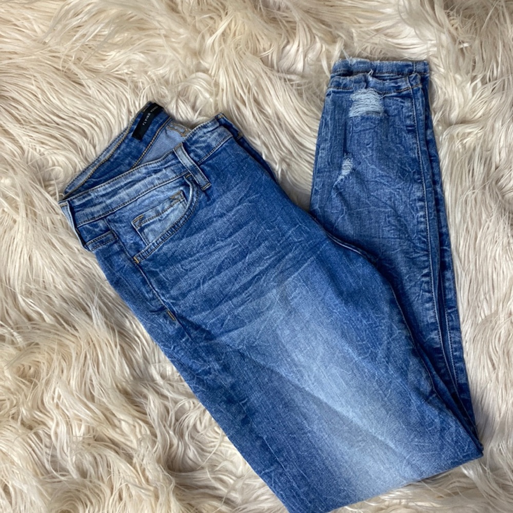Flying monkey distressed ankle jeans